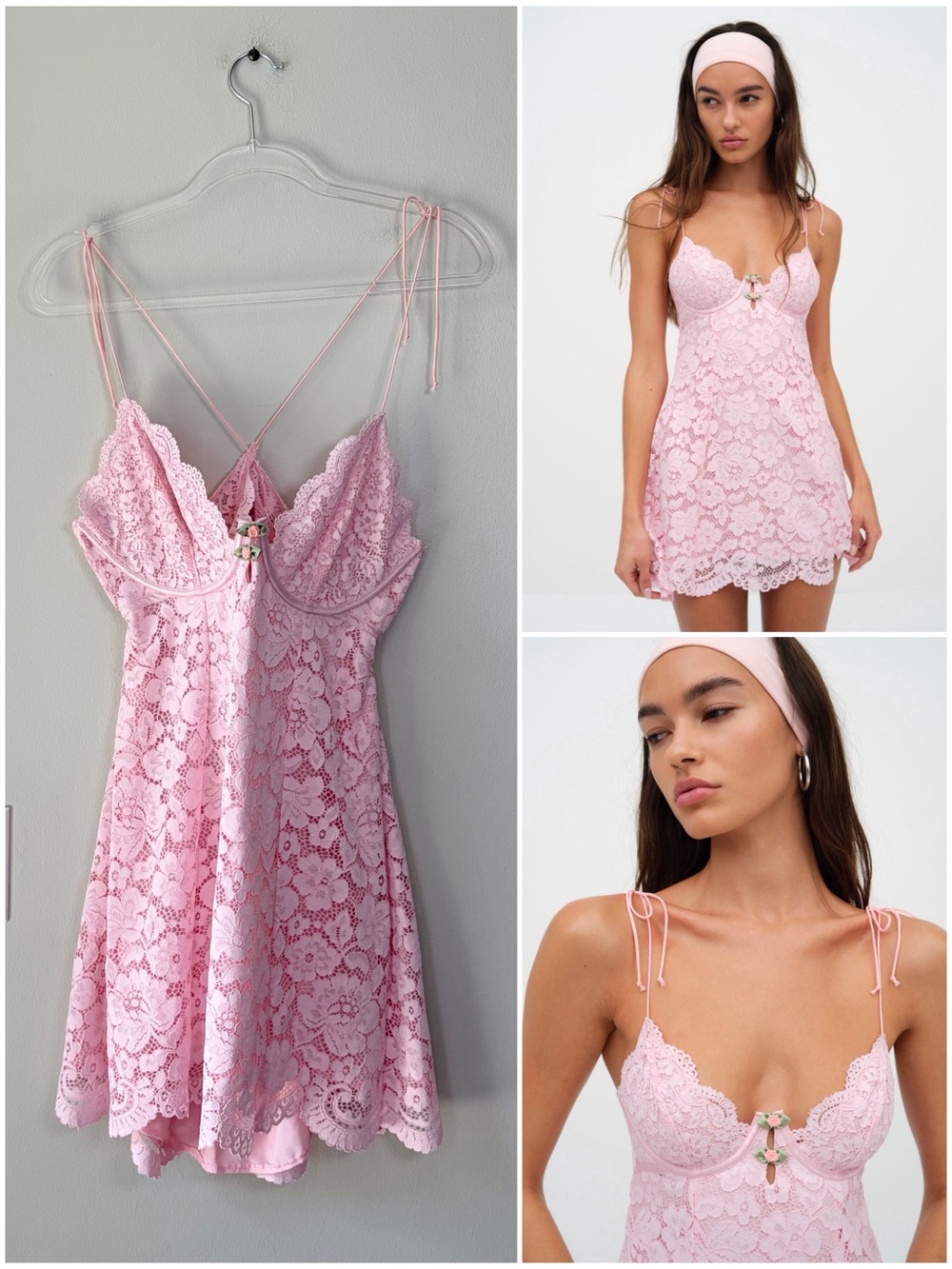 For Love & Lemons Creamsicle Lace Slip Dress